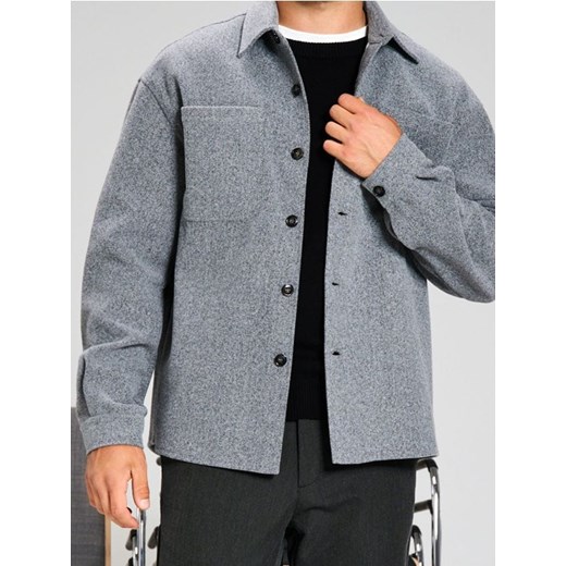 Sinsay - Koszula typu shacket - szary ze sklepu Sinsay w kategorii Koszule męskie - zdjęcie 186551387
