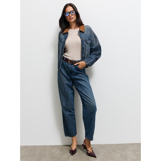 Mohito - Jeansy balloon - granatowy ze sklepu Mohito w kategorii Jeansy damskie - zdjęcie 186551565