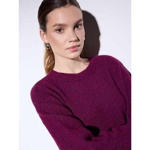 Mohito - Burgundowy sweter z dodatkiem wełny - fioletowy Mohito M Mohito