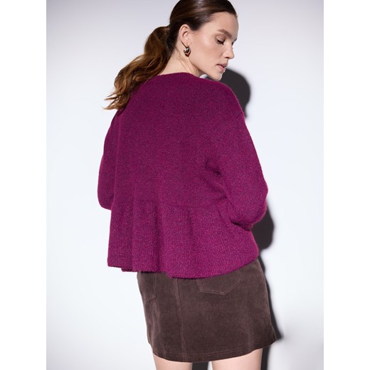 Mohito - Burgundowy sweter z dodatkiem wełny - fioletowy Mohito L Mohito