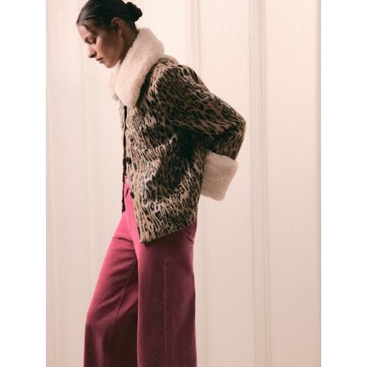 Reserved - Kurtka w żakardowy wzór panterki - wielobarwny ze sklepu Reserved w kategorii Kurtki damskie - zdjęcie 186551686