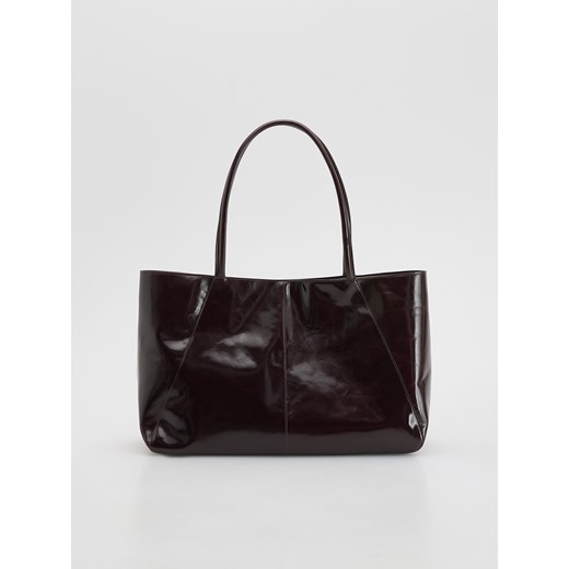 Reserved - Skórzana torebka shopper - mahoniowy ze sklepu Reserved w kategorii Torby Shopper bag - zdjęcie 186551907