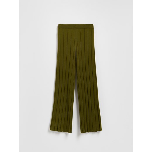 Reserved - Luźne spodnie z wełną - oliwkowy - id: 259GV-91X - marki Reserved - 186552696 Reserved - Luźne spodnie z wełną - oliwkowy ze sklepu Reserved w kategorii Spodnie damskie - zdjęcie 186552696