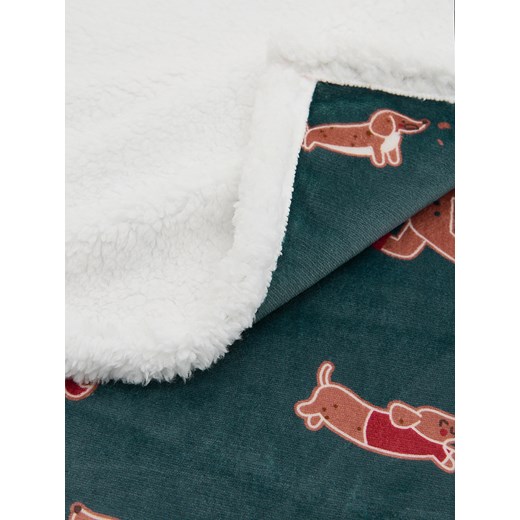 Reserved - Świąteczny koc - ciemnozielony Reserved ONE SIZE Reserved