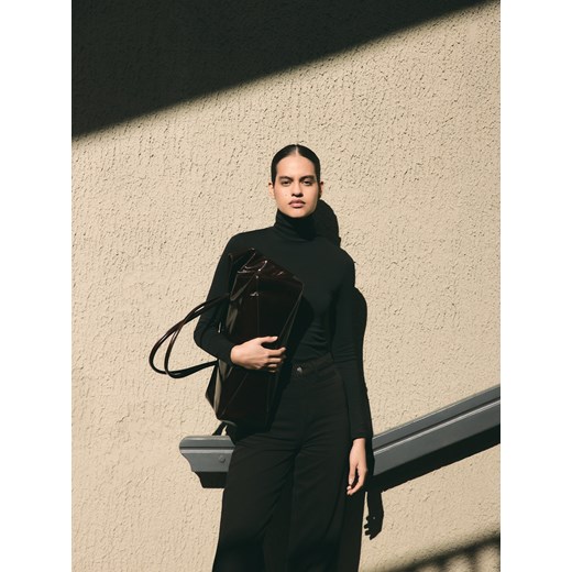 Reserved - Skórzana torebka shopper - mahoniowy ze sklepu Reserved w kategorii Torby Shopper bag - zdjęcie 186552918