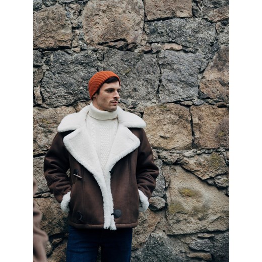 Reserved - Kurtka z kożuchem - brązowy ze sklepu Reserved w kategorii Kurtki męskie - zdjęcie 186552958