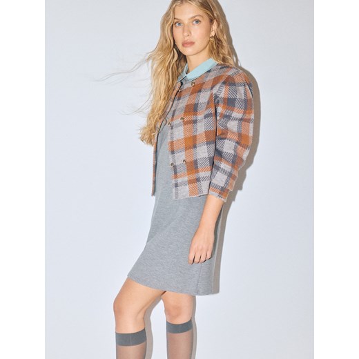 Mohito - Kardigan w kratę - szary ze sklepu Mohito w kategorii Swetry damskie - zdjęcie 186554618