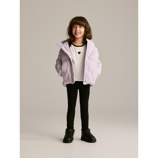 Reserved - Pikowana kurtka z kapturem - lawendowy ze sklepu Reserved w kategorii Kurtki dziewczęce - zdjęcie 186554849