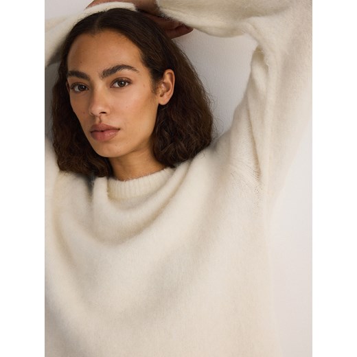 Reserved - Sweter z wełną z alpaki - złamana biel Reserved S wyprzedaż Reserved