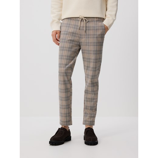 Reserved - Spodnie carrot w kratę - ciemnoszary Reserved M wyprzedaż Reserved