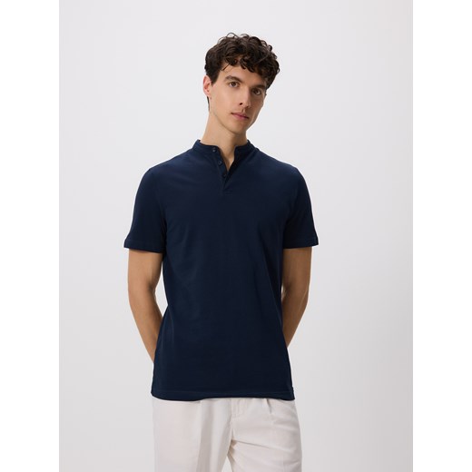Reserved - Koszulka polo regular ze stójką - granatowy ze sklepu Reserved w kategorii T-shirty męskie - zdjęcie 186555376