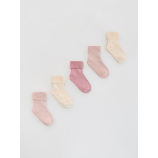 Reserved - Bawełniane skarpetki 5 pack - jasnofioletowy ze sklepu Reserved w kategorii Skarpetki dziecięce - zdjęcie 186555395