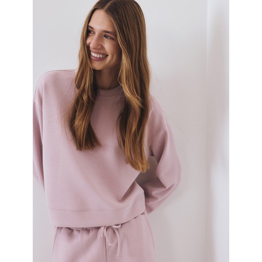 Reserved - Bluza z dodatkiem modalu - pastelowy róż Reserved L Reserved wyprzedaż