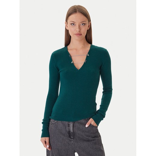 Patrizia Pepe Sweter 2K0331/K7S0-G619 Zielony Regular Fit ze sklepu MODIVO w kategorii Swetry damskie - zdjęcie 186555759