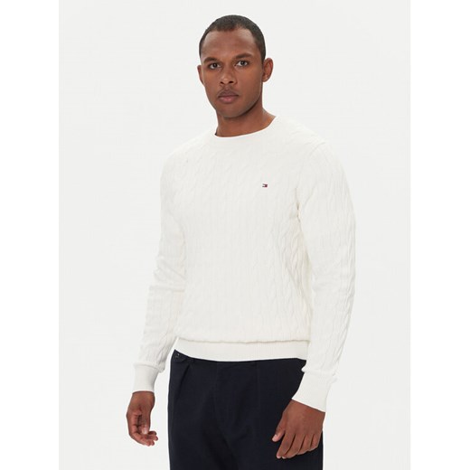 Tommy Hilfiger Sweter MW0MW33132 Écru Regular Fit ze sklepu MODIVO w kategorii Swetry męskie - zdjęcie 186555767
