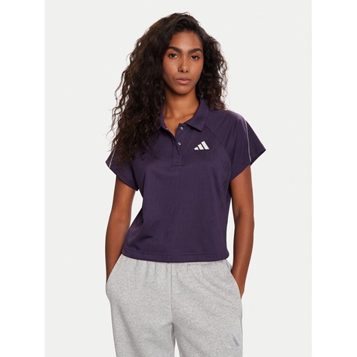 adidas Polo Stadium 3-Stripes Tennis Inspired Jacquard JY3426 Fioletowy Regular Fit ze sklepu MODIVO w kategorii Bluzki damskie - zdjęcie 186555768