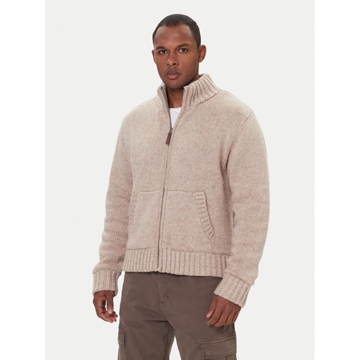 Guess Jeans Kardigan M5BR07 Z0662 Brązowy Regular Fit ze sklepu MODIVO w kategorii Swetry męskie - zdjęcie 186555778
