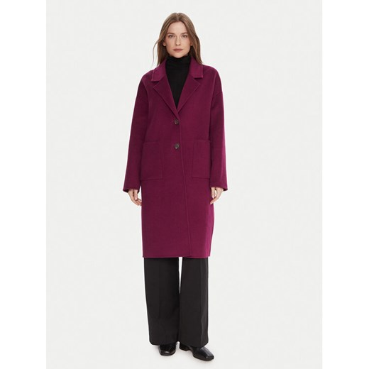 United Colors Of Benetton Płaszcz wełniany 28F7DN082 Fioletowy Regular Fit ze sklepu MODIVO w kategorii Płaszcze damskie - zdjęcie 186555875