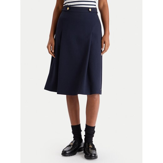 Tommy Hilfiger Spódnica trapezowa WW0WW48263 Granatowy Regular Fit ze sklepu MODIVO w kategorii Spódnice - zdjęcie 186555887
