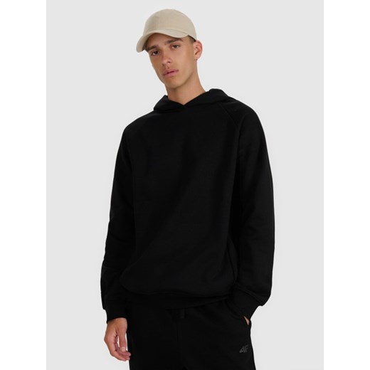 Męska bluza nierozpinana bez kaptura 4F 4FWAW25TSWSM1946 - czarna ze sklepu Sportstylestory.com w kategorii Bluzy męskie - zdjęcie 186558355