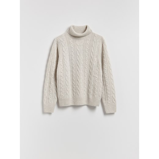 Reserved - Wełniany sweter - jasnoszary ze sklepu Reserved w kategorii Swetry męskie - zdjęcie 186558985