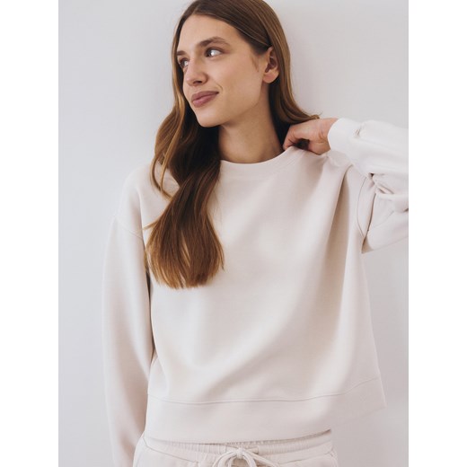 Reserved - Bluza z dodatkiem modalu - beżowy Reserved L promocja Reserved
