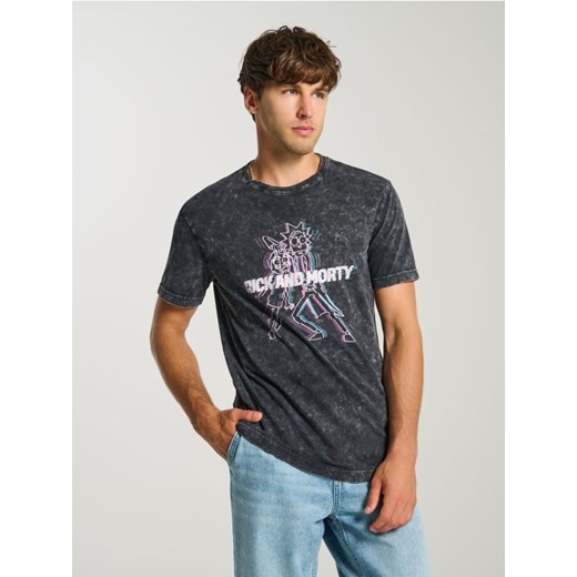 Sinsay - Koszulka z nadrukiem Rick and Morty - czarny ze sklepu Sinsay w kategorii T-shirty męskie - zdjęcie 186559457