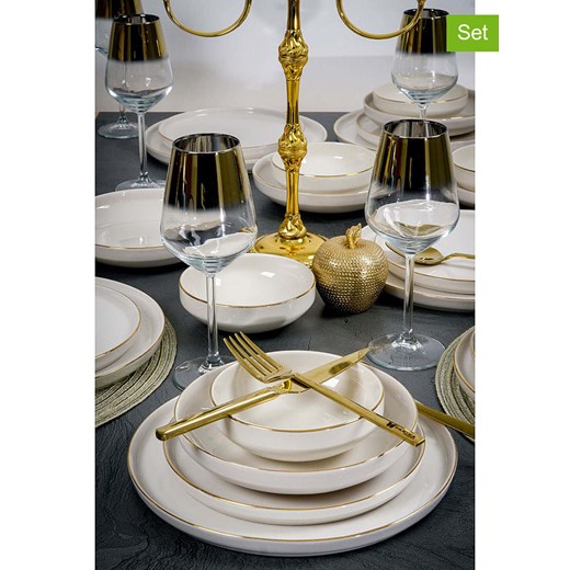 Hermia 24-częściowy zestaw w kolorze złoto-białym Hermia onesize Limango Polska okazja