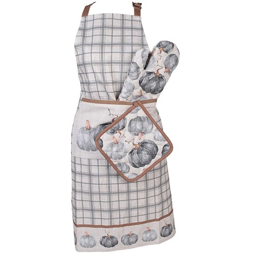Clayre &amp; Eef Fartuch kuchenny w kolorze szaro-jasnobrązowym - 70 x 85 cm ze sklepu Limango Polska w kategorii Ścierki kuchenne - zdjęcie 186560337