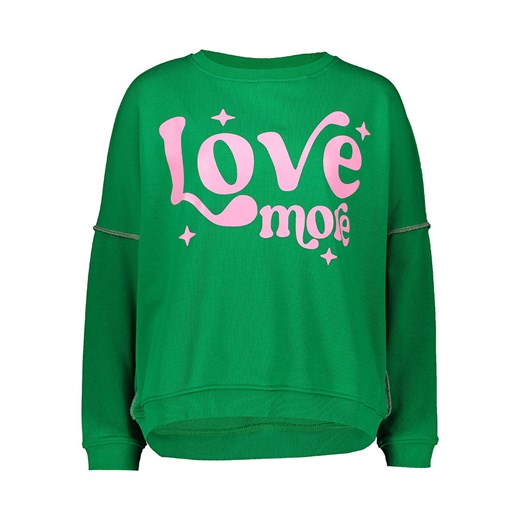 miss goodlife Bluza &quot;Love more&quot; w kolorze zielonym ze sklepu Limango Polska w kategorii Bluzy damskie - zdjęcie 186560386