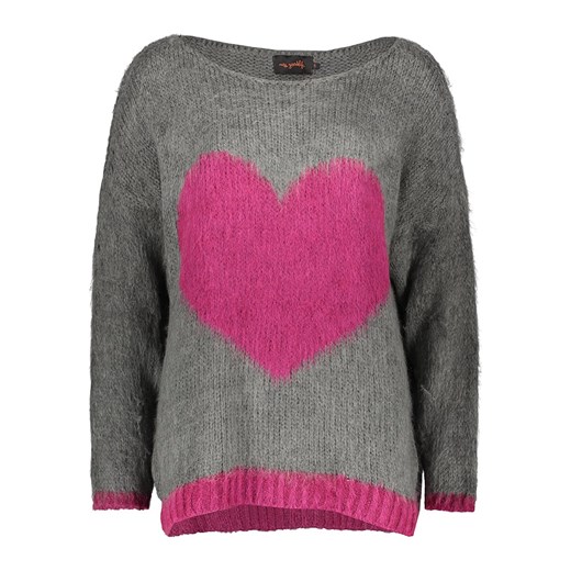 miss goodlife Sweter &quot;Heart&quot; w kolorze szaro-różowym ze sklepu Limango Polska w kategorii Swetry damskie - zdjęcie 186560408