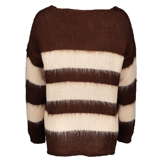 miss goodlife Sweter "Stripes" w kolorze ciemnobrązowo-kremowym Miss Goodlife M Limango Polska wyprzedaż