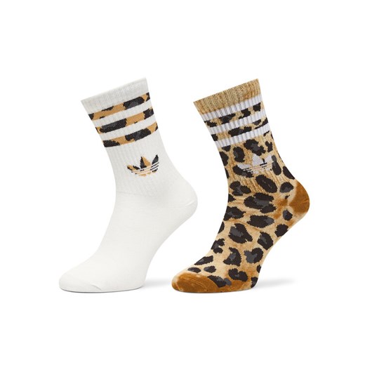 Skarpety długie adidas Leopard JV7855 Brązowy 40_42 eobuwie.pl