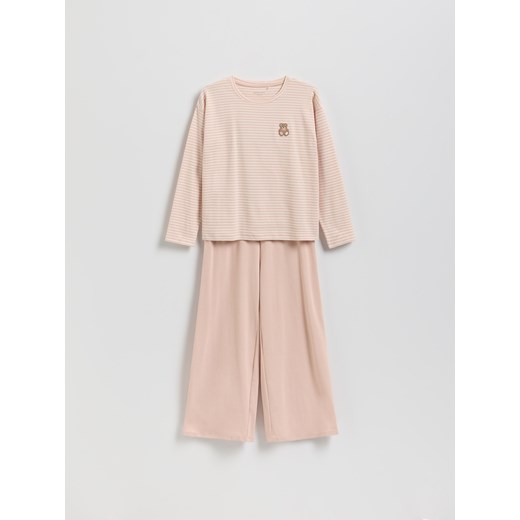 Reserved - Dwuczęściowa piżama z misiem - brudny róż ze sklepu Reserved w kategorii Piżamy dziecięce - zdjęcie 186563207