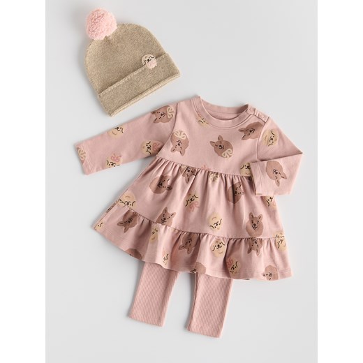Reserved - Bawełniany komplet - brudny róż ze sklepu Reserved w kategorii Komplety niemowlęce - zdjęcie 186563217