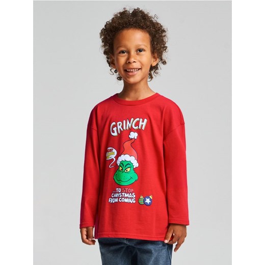 Sinsay - Koszulka z długimi rękawami Grinch - czerwony - id: 037FC-33X - marki Sinsay - 186565836 Sinsay - Koszulka z długimi rękawami Grinch - czerwony ze sklepu Sinsay w kategorii T-shirty chłopięce - zdjęcie 186565836
