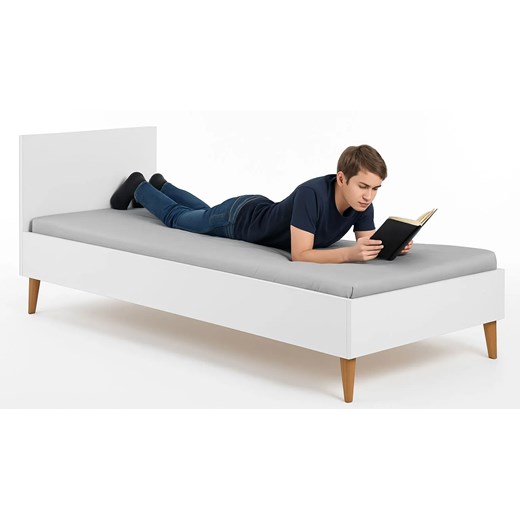 Skandynawskie białe łóżko dziecięce S7-P61 - id: 11020 - marki Elior - 186566509 Skandynawskie białe łóżko dziecięce S7-P61 ze sklepu Edinos.pl w kategorii Łóżka dziecięce - zdjęcie 186566509