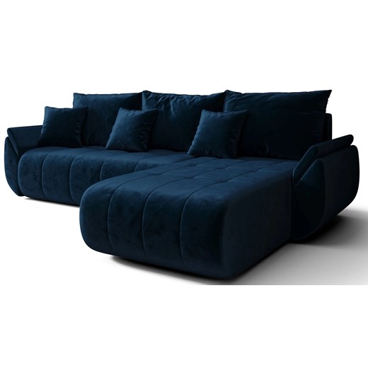 Błękitna Nowoczesna Kanapa Z Szezlongiem H6-D61 ze sklepu Edinos.pl w kategorii Narożniki - zdjęcie 186566547