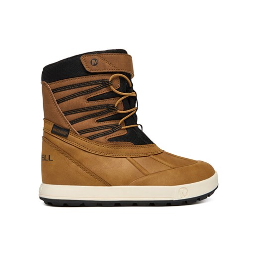 Śniegowce Merrell Snow Bank 5 MK268433 Brązowy ze sklepu eobuwie.pl w kategorii Buty zimowe dziecięce - zdjęcie 186566606