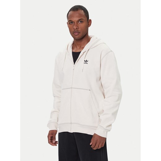 adidas Bluza Essentials Trefoil JW0968 Écru Regular Fit ze sklepu MODIVO w kategorii Bluzy męskie - zdjęcie 186567349