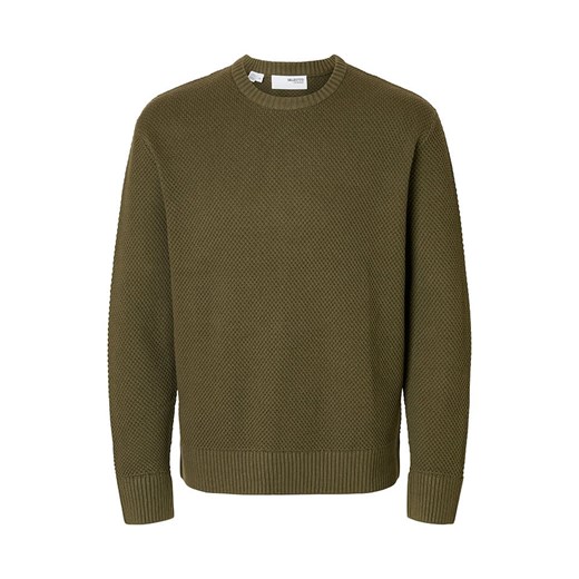 SELECTED HOMME Sweter &quot;Henny&quot; w kolorze khaki ze sklepu Limango Polska w kategorii Swetry męskie - zdjęcie 186568508