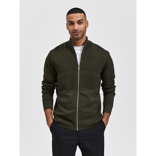 SELECTED HOMME Bluza &quot;Maine&quot; w kolorze khaki ze sklepu Limango Polska w kategorii Bluzy męskie - zdjęcie 186568516