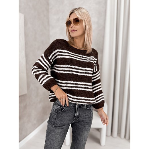 sweter rilian brązowy one size ze sklepu UBRA w kategorii Swetry damskie - zdjęcie 186568867