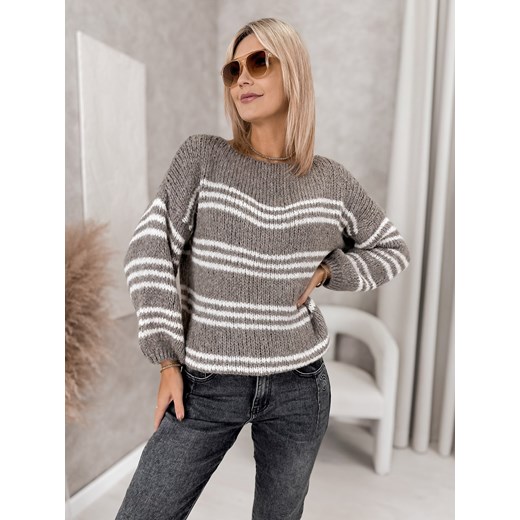 sweter rilian ciemnobeżowy one size ze sklepu UBRA w kategorii Swetry damskie - zdjęcie 186568876