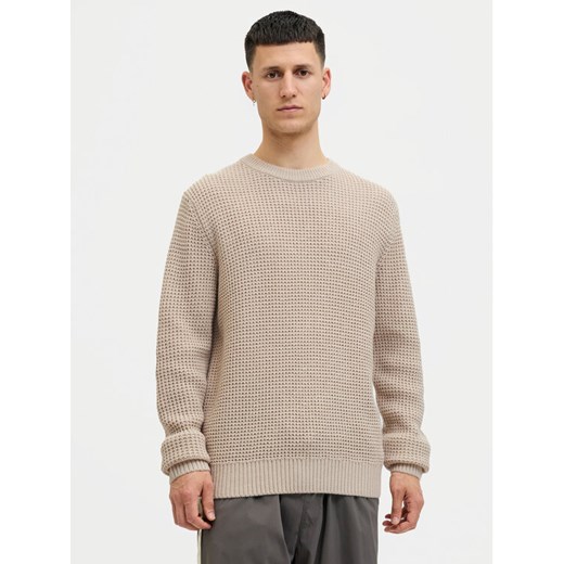 Jack & Jones Sweter Global 12287594 Beżowy Regular Fit ze sklepu MODIVO w kategorii Swetry męskie - zdjęcie 186569899