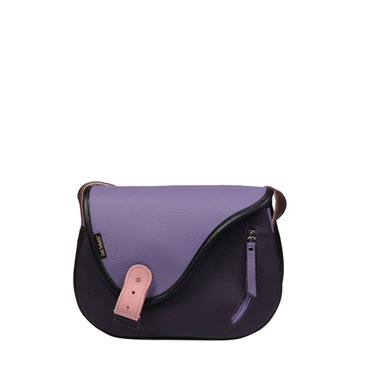 fioletowa torebka damska skórzana listonoszka na ramię Mouse ze sklepu Słoń Torbalski w kategorii Listonoszki - zdjęcie 186570239