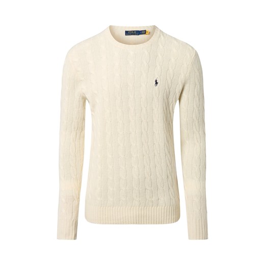 Polo Ralph Lauren Męski sweter z dzianiny z zawartością kaszmiru Mężczyźni Wełna écru jednolity ze sklepu vangraaf w kategorii Swetry męskie - zdjęcie 186570465