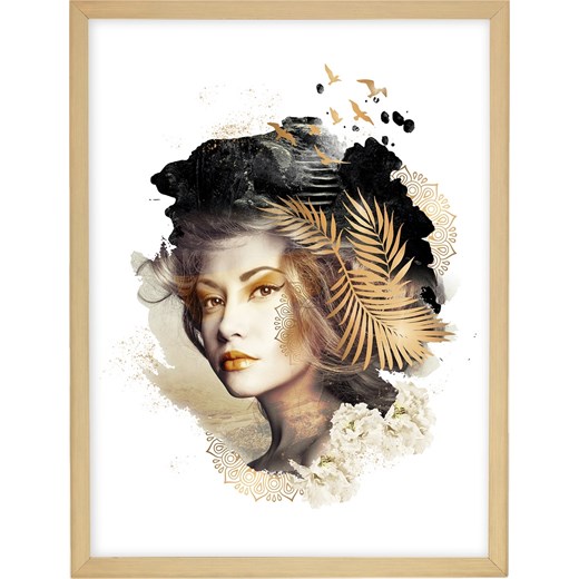 Obraz Woman 30x40cm gold ze sklepu dekoria.pl w kategorii Obrazy - zdjęcie 186570609