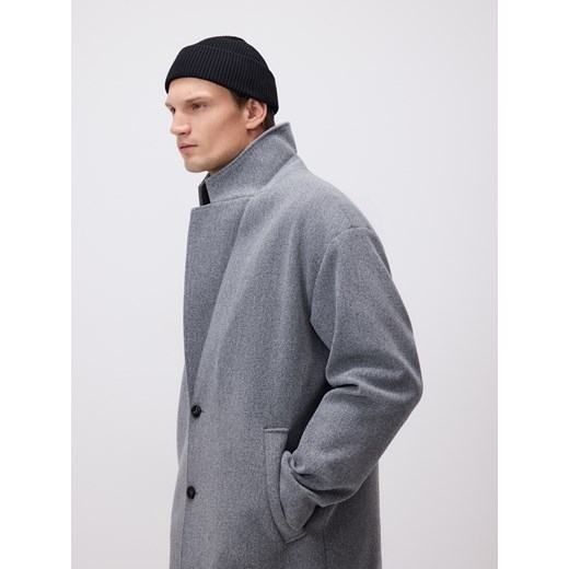 Reserved - Płaszcz z kołnierzem - jasnoszary Reserved S Reserved