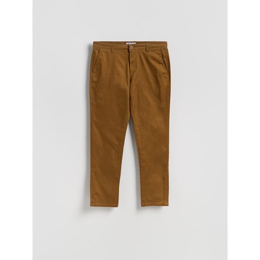 Reserved - Bawełniane spodnie chino slim - brązowy ze sklepu Reserved w kategorii Spodnie męskie - zdjęcie 186571406